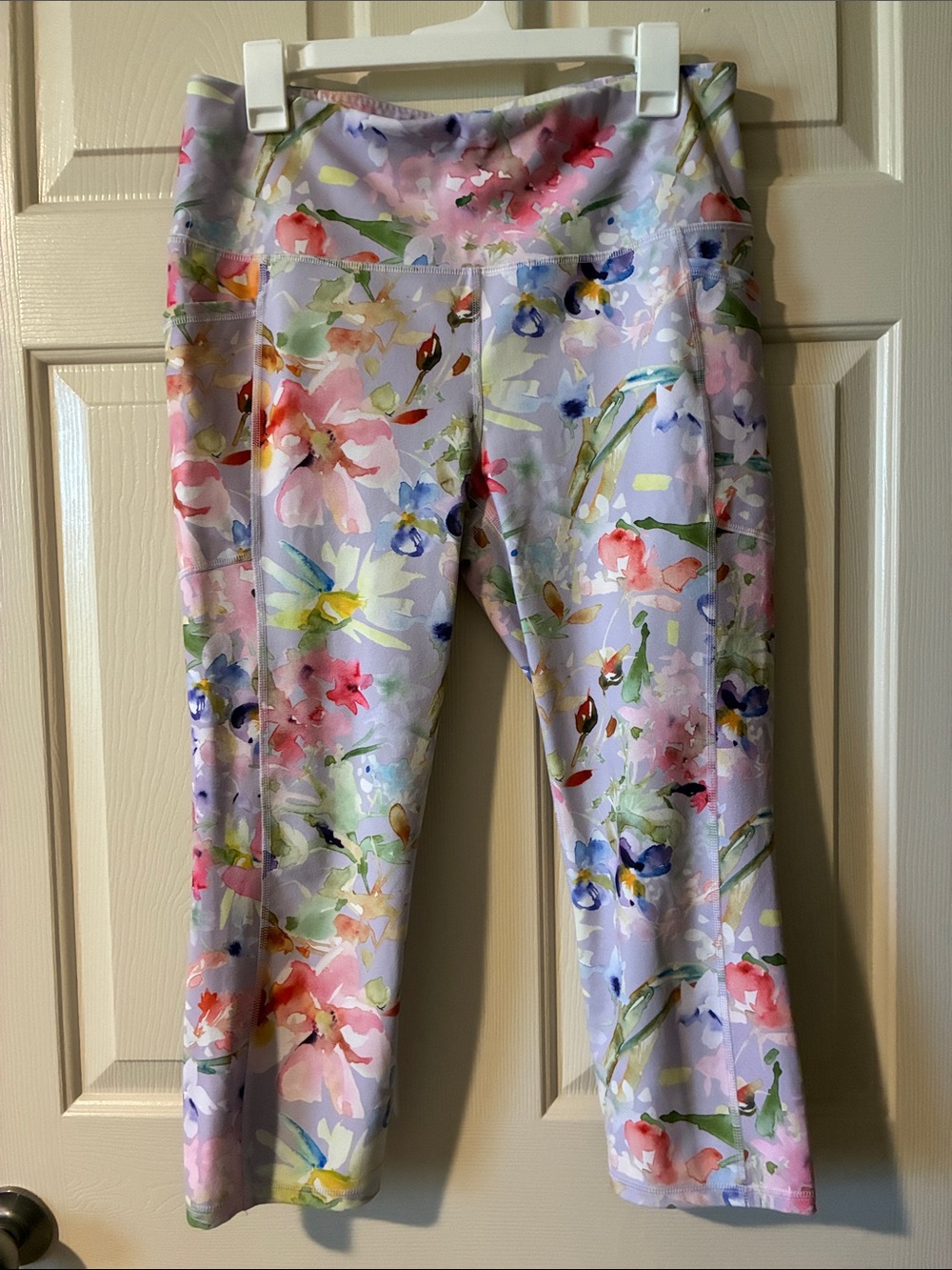 RBX Floral Print High Waisted Cropped Leggings with Pockets